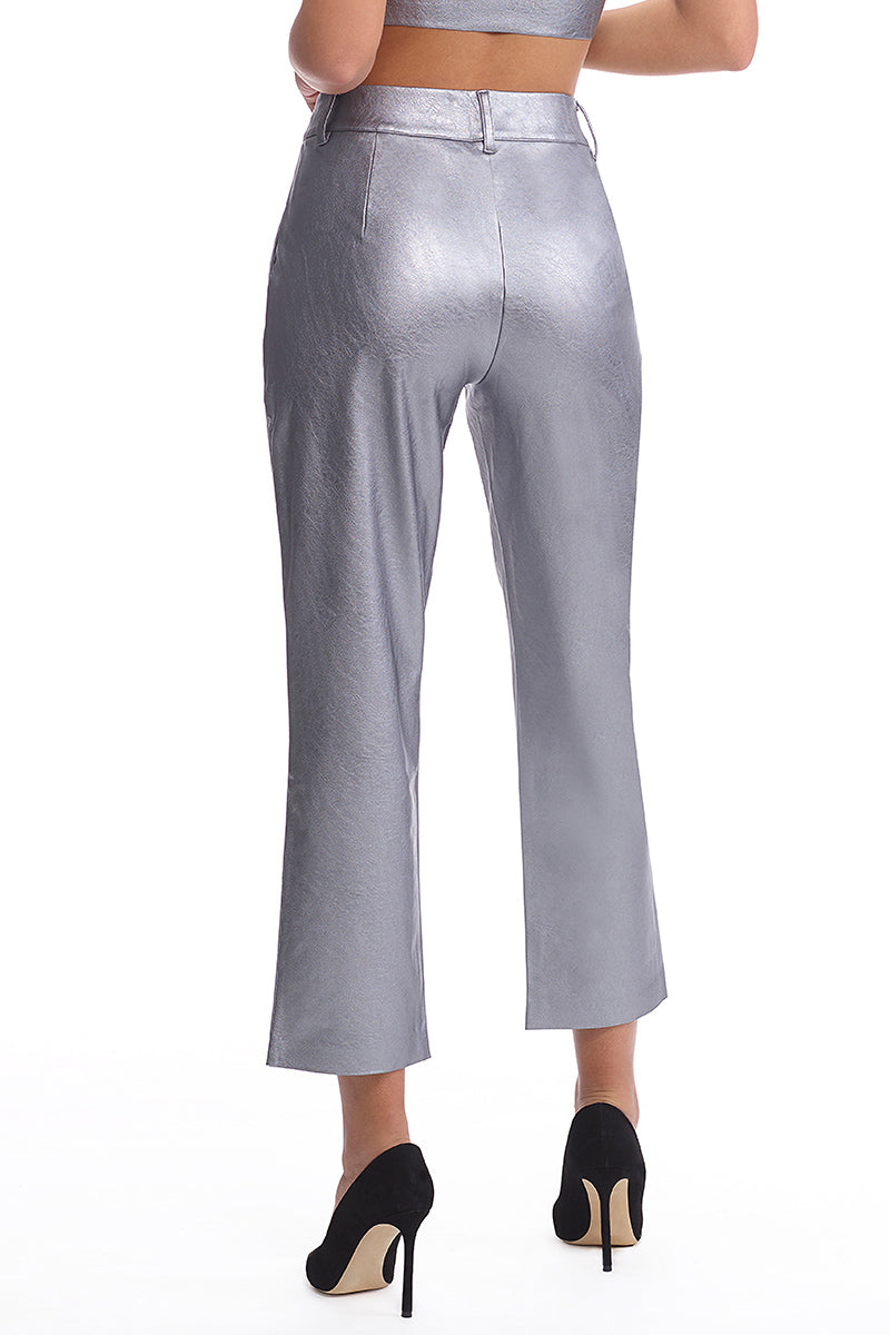 Commando Faux Leather Trouser - Platinum - source image 58850