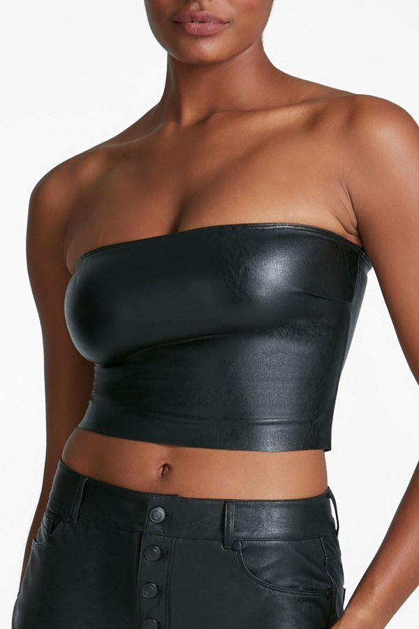 Commando Faux Leather Tube Top - Black - source image 64400