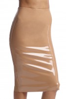 Commando Faux Patent Leather Midi Skirt - Cocoa - source image 58623