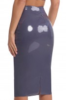 Commando Faux Patent Leather Midi Skirt - Slate - source image 58626