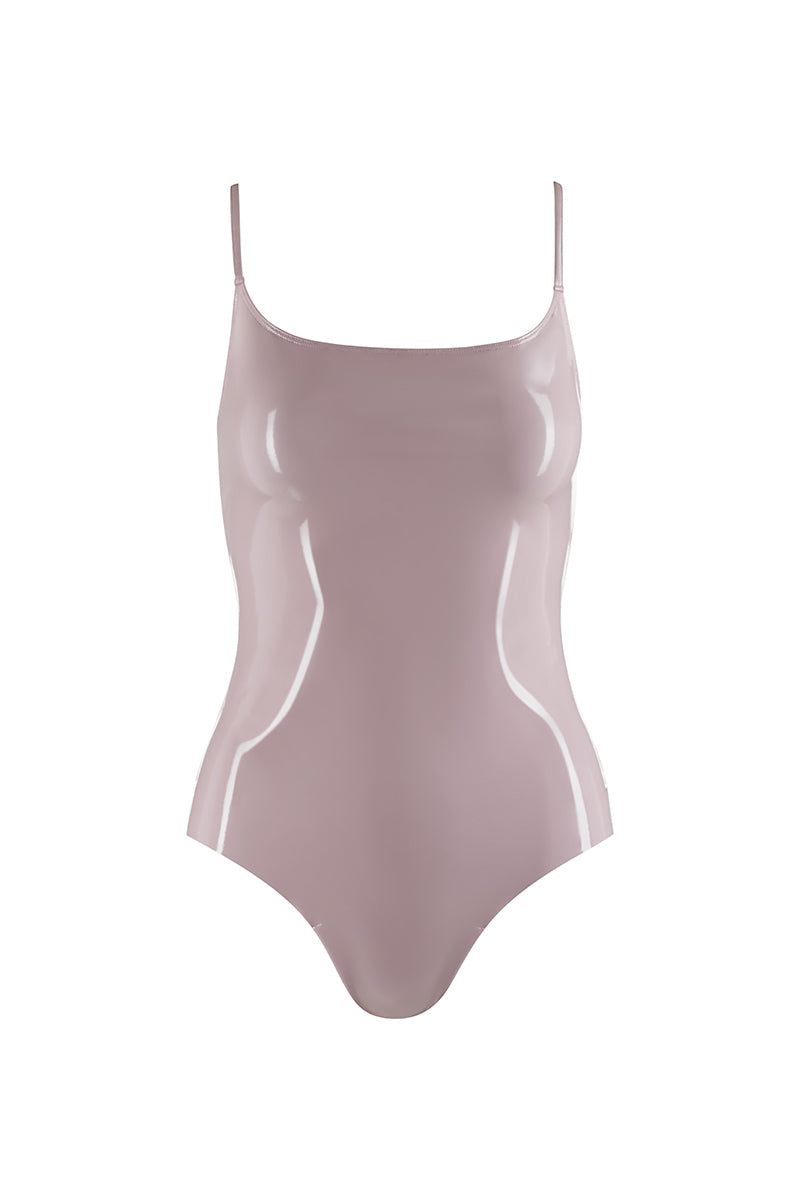 Commando Faux Patent Leather Spaghetti Strap Bodysuit - Mauve - source image 67500