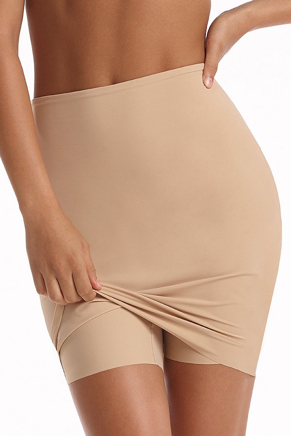 Commando Half Slip with Control Shorts - Beige