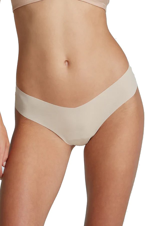 Commando Invisible Rib One Size Thong - Beige - source image 66842