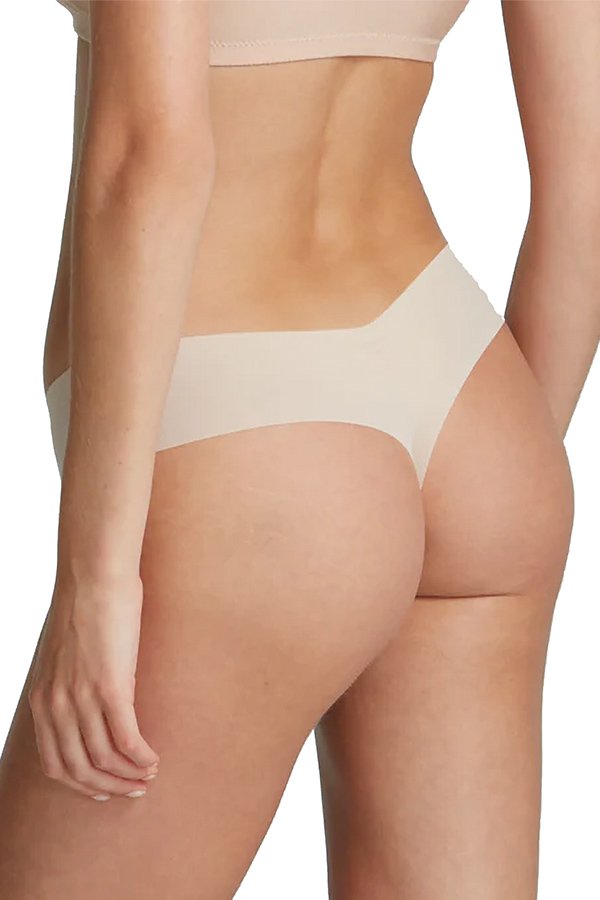 Commando Invisible Rib One Size Thong - Beige - source image 66843