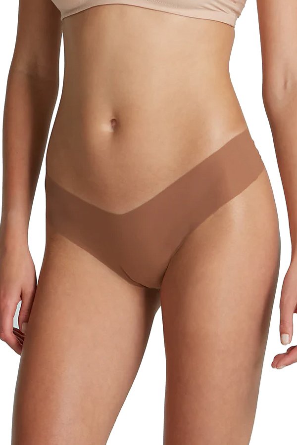 Commando Invisible Rib One Size Thong - Caramel - source image 64387