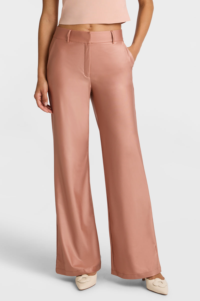 Commando Matte Metallic Wide Leg Trouser - Desert Rose - source image 70413