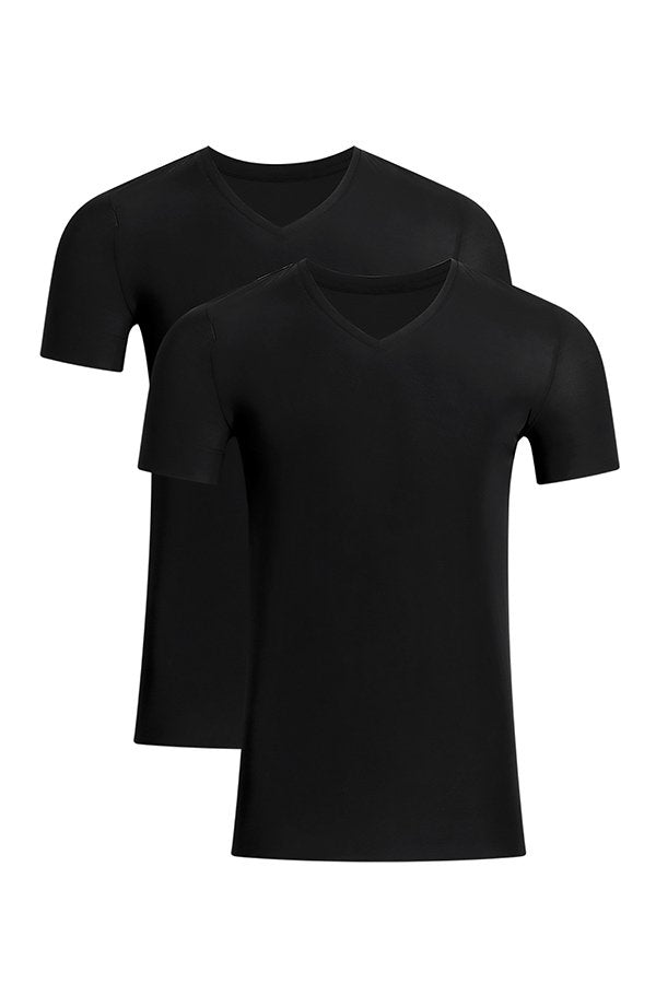 Commando Men's Classic Microfiber V-Neck Undershirt, 2-Pack