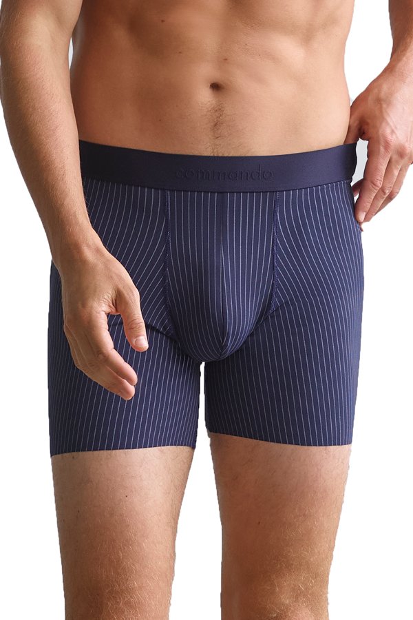 Commando Men's Micro Tech Boxer Brief - Navy Pinstripe - source image 57142