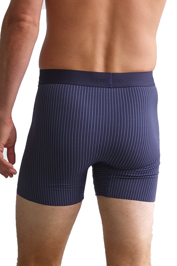 Commando Men's Micro Tech Boxer Brief - Navy Pinstripe - source image 57039