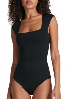Commando Neoprene Cap Sleeve Bodysuit - Black - source image 65815