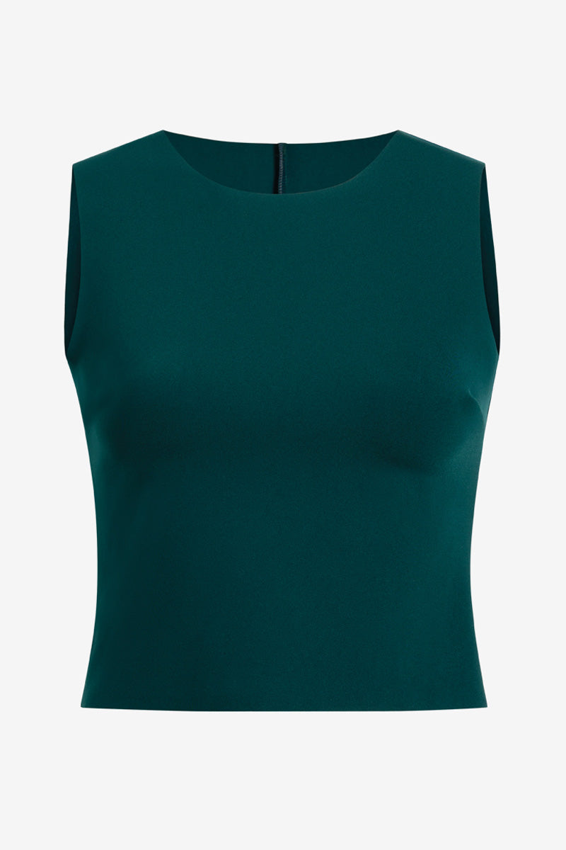 Commando Neoprene Crew Neck Shell Top - Juniper - source image 71176