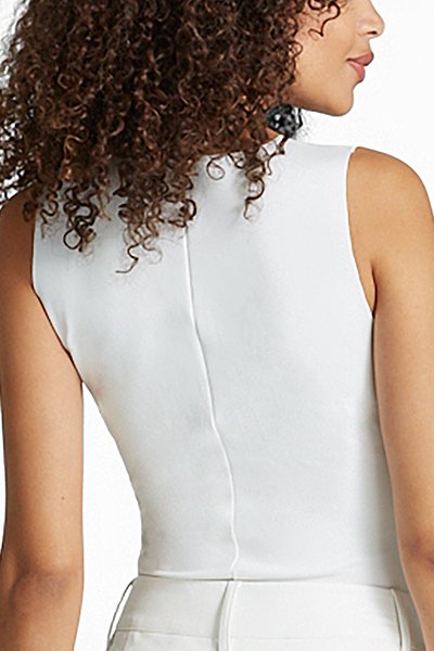 Commando Neoprene Crew Neck Shell Top - White - source image 67576
