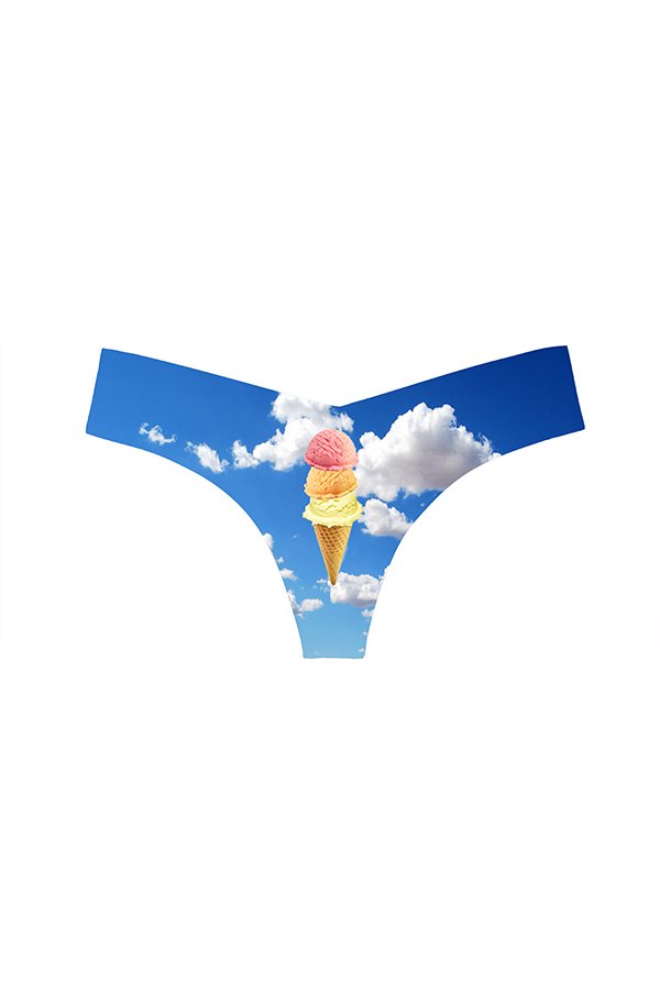 Commando Photo-Op Thong Print - Photo-op Ice Cream Clouds - source image 67527