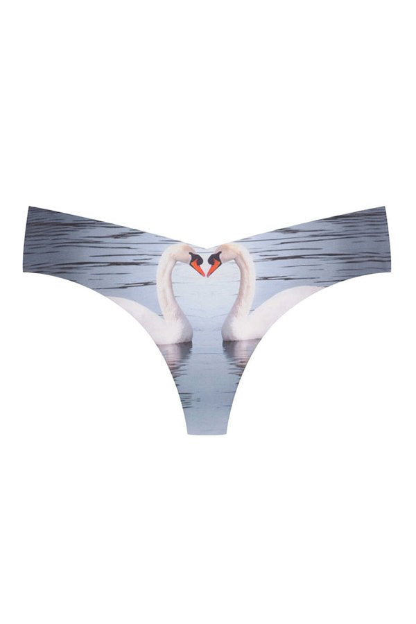 Commando Photo-Op Thong Print - Photo-Op Swan Love - source image 58979
