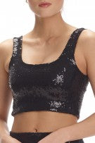 Commando Sequin Crop Top - Black - source image 59406