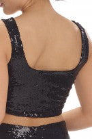 Commando Sequin Crop Top - Black - source image 59407