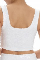 Commando Sequin Crop Top - White - source image 59411
