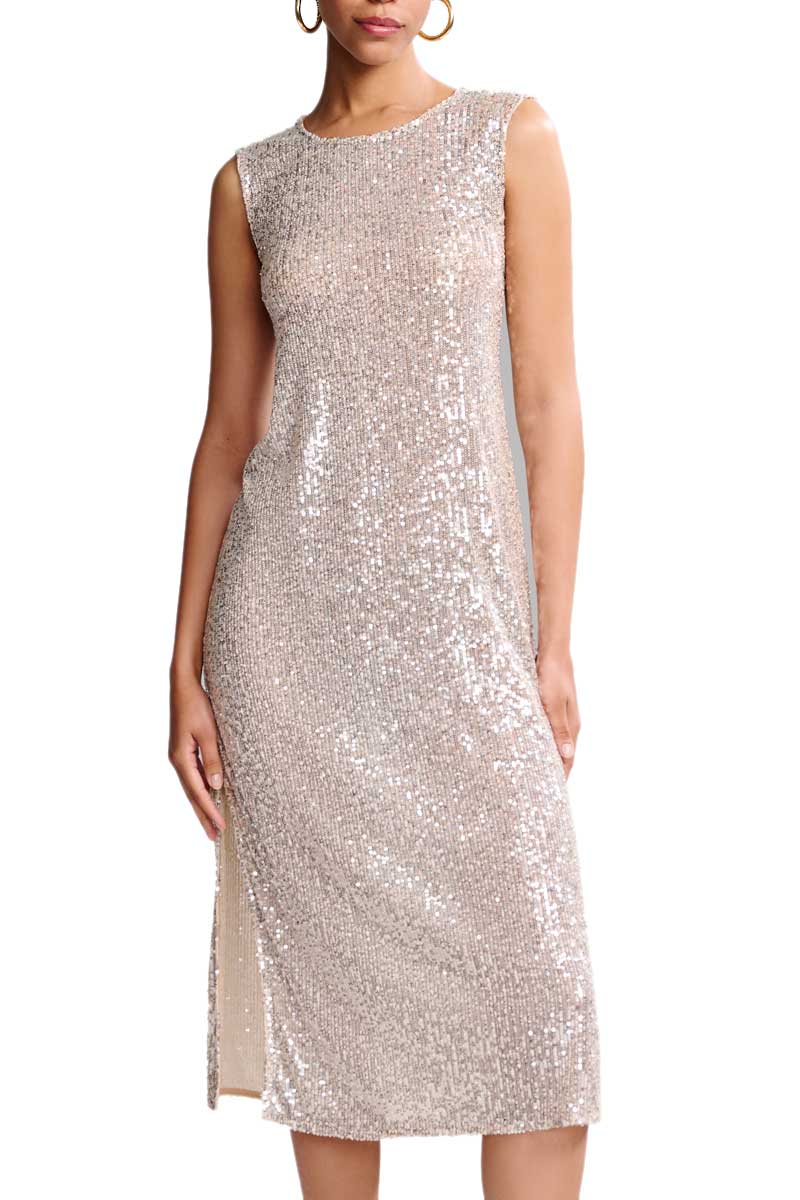 Commando Sequin Mesh Midi Dress - Silver - source image 65842