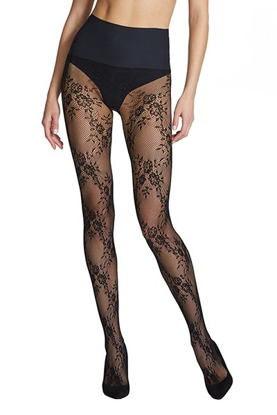 Commando The Floral Net Tights - Black - source image 59306