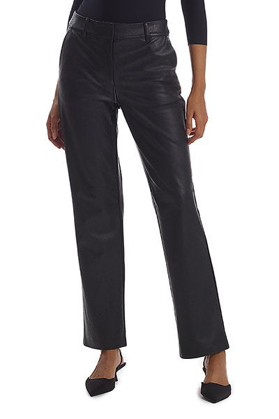 Commando Women's Faux Leather Full Length Trousers - Black - source image 59492