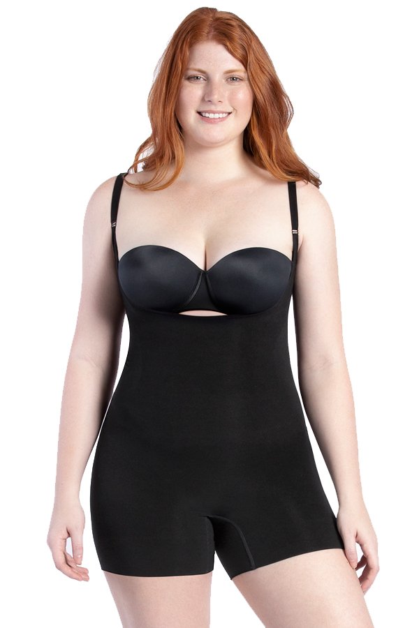 Curveez Second Skin Seamless Hip-Hugger Bodysuit - Black - source image 39362