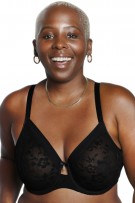 Curvy Couture Allover Lace Unlined Bra - Black Hue - source image 57812