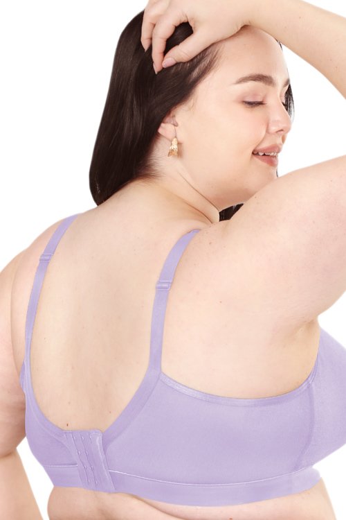 Curvy Couture Cotton Luxe Unlined Wireless Bra - Lavender Mist - source image 57691