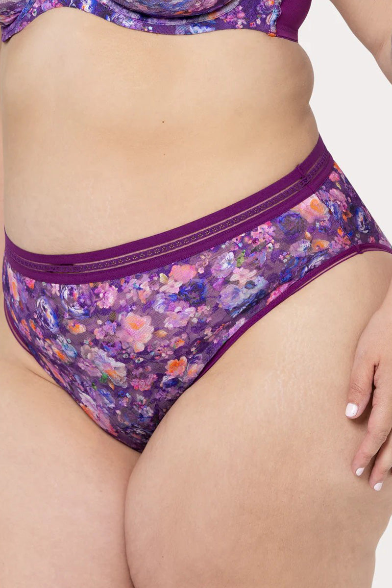 Curvy Couture No-Show Printed Lace Brief