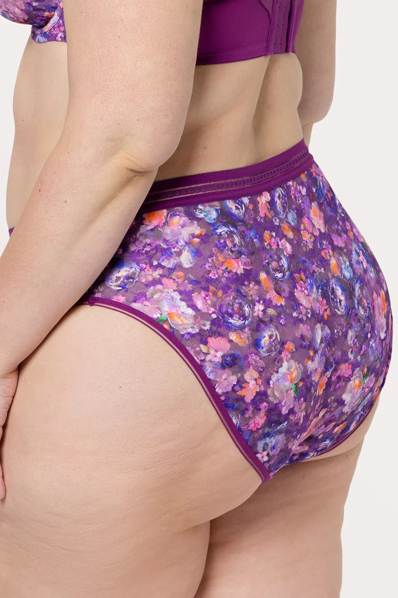 Curvy Couture No-Show Printed Lace Brief