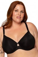 Curvy Couture Opaque Unlined Underwire Bra - Black - source image 57788