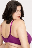 Curvy Couture Sheer Mesh Full Coverage Unlined Underwire Bra - Berry Bliss - source image 71776