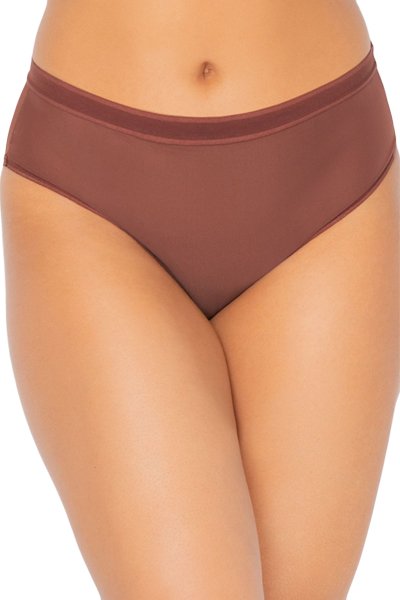 Curvy Couture Sheer Mesh Hipster - Chocolat - source image 42503