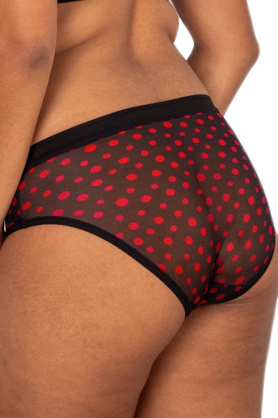 Curvy Couture Sheer Mesh Hipster - Dancing dots - source image 59716