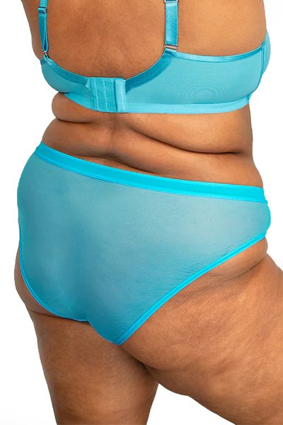 Curvy Couture Sheer Mesh Hipster - Deep Dive Blue - source image 66706