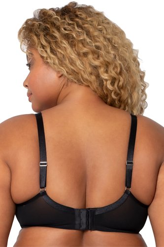 Curvy Couture Sheer Mesh Push Up Bra - Black Hue - source image 42479