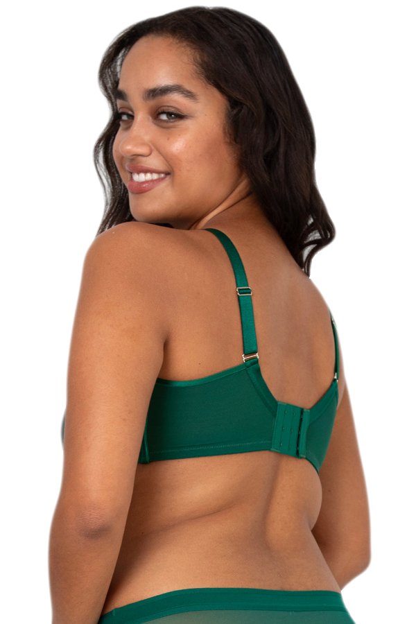 Curvy Couture Sheer Mesh Unlined Bra - Aventurine - source image 59720