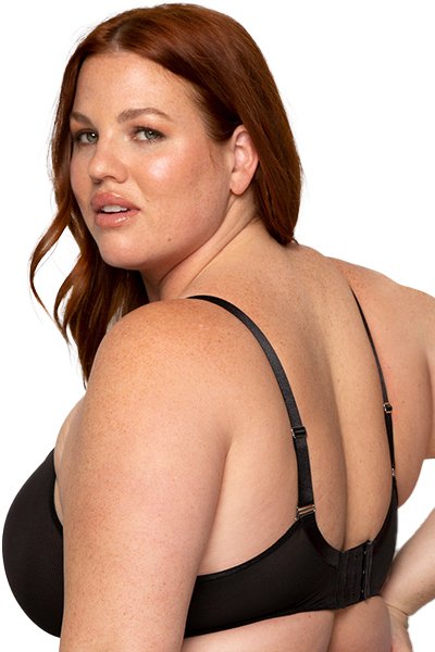 Curvy Couture Sheer Mesh Unlined Bra - Black Hue - source image 66224