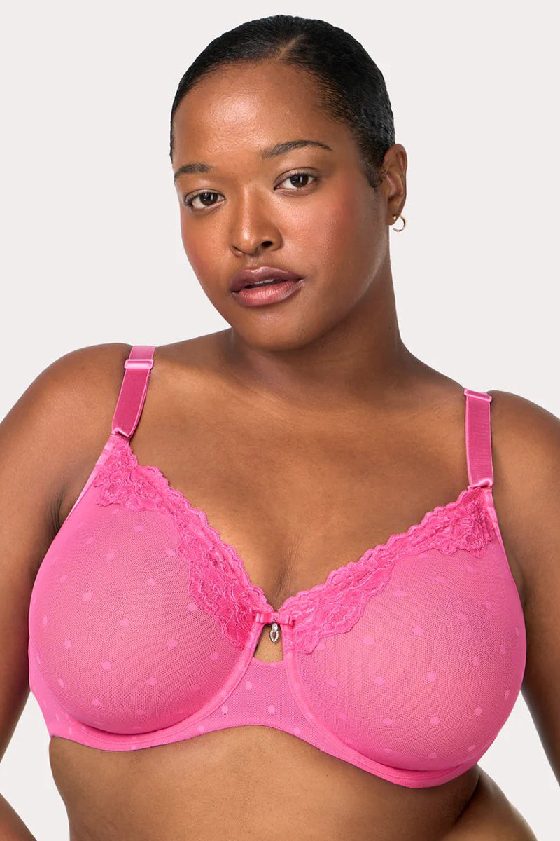 Curvy Couture Sheer Whisper Unlined Underwire - Sangria Sunset - source image 75663