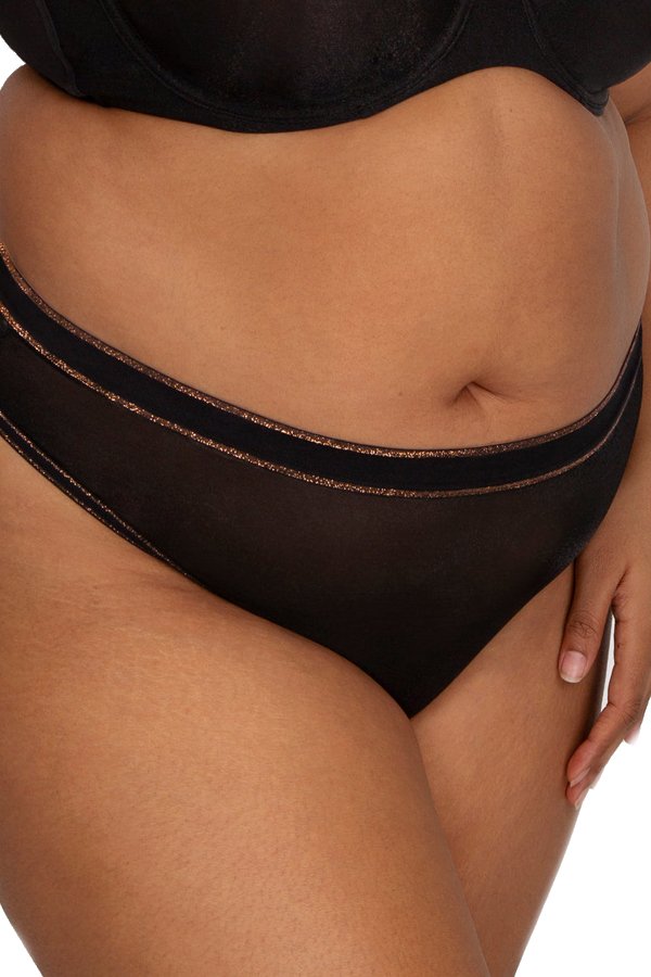 Curvy Couture Shimmer High Cut Thong