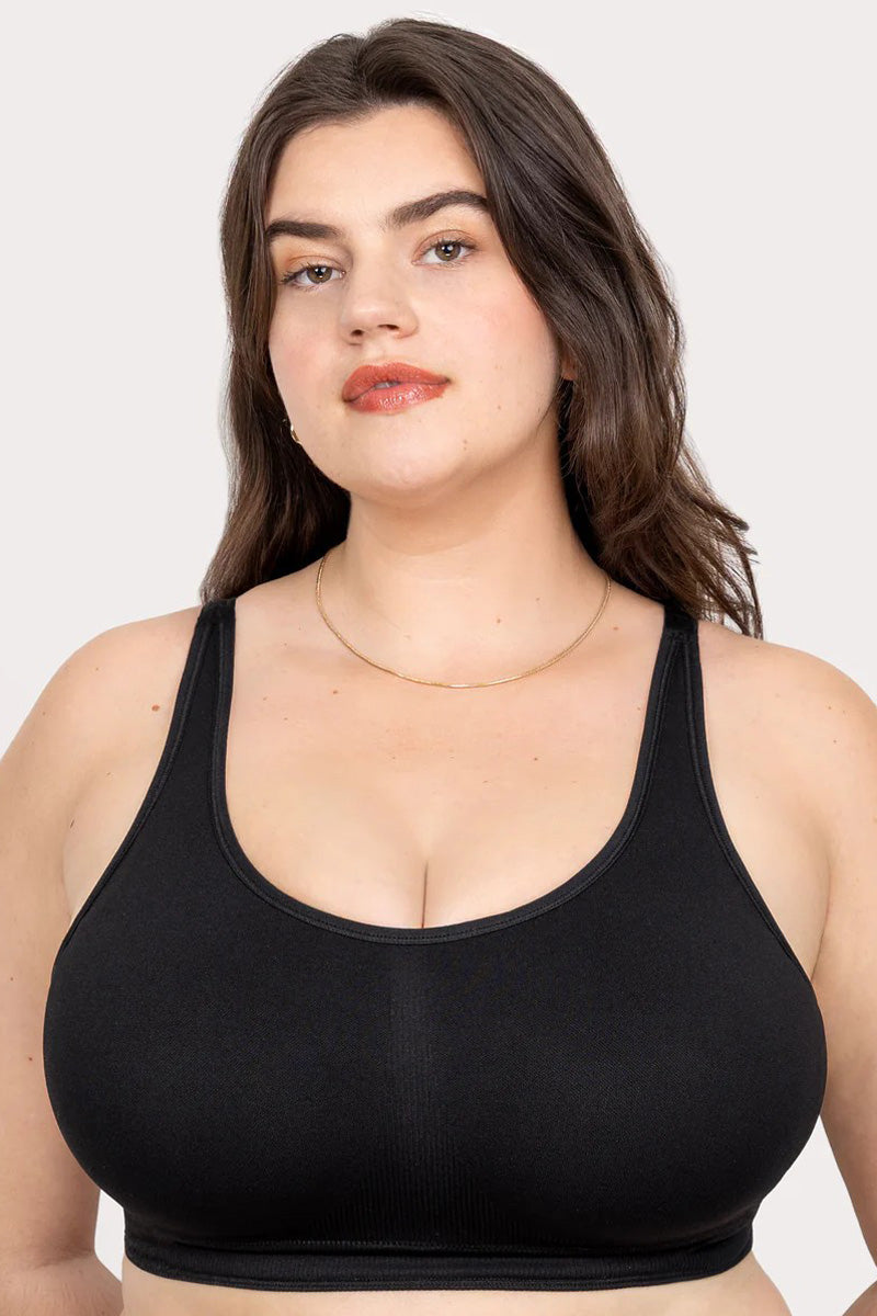Curvy Couture Smooth Seamless Support Wireless Bra - Black Hue - source image 71769