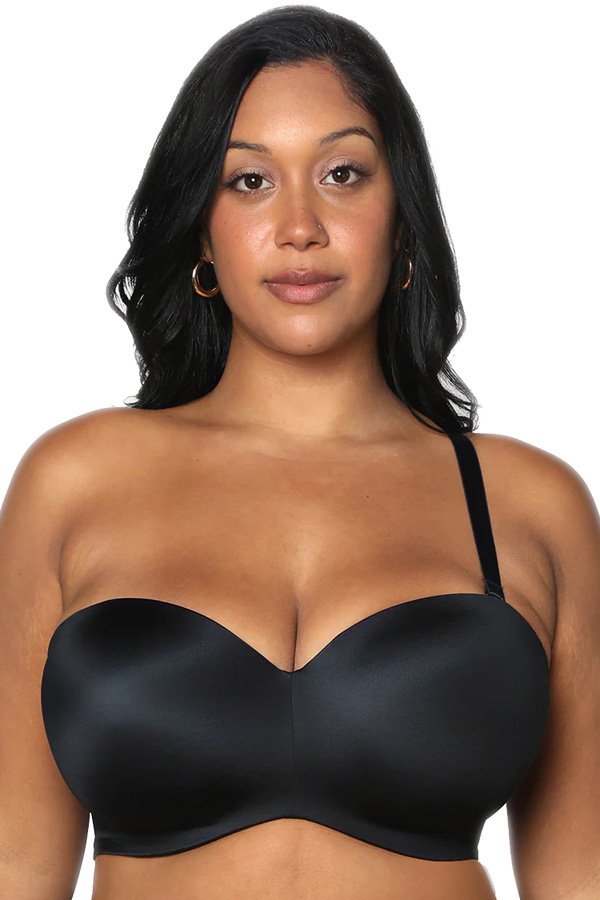 Curvy Couture Smooth Strapless Multi-Way Bra - Black Hue - source image 37287