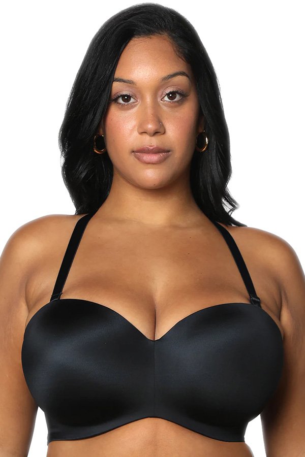 Curvy Couture Smooth Strapless Multi-Way Bra - Black Hue - source image 37288