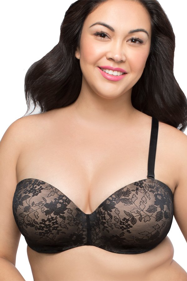 Curvy Couture Strapless Sensation Multi-Way Bra - Black - source image 37299