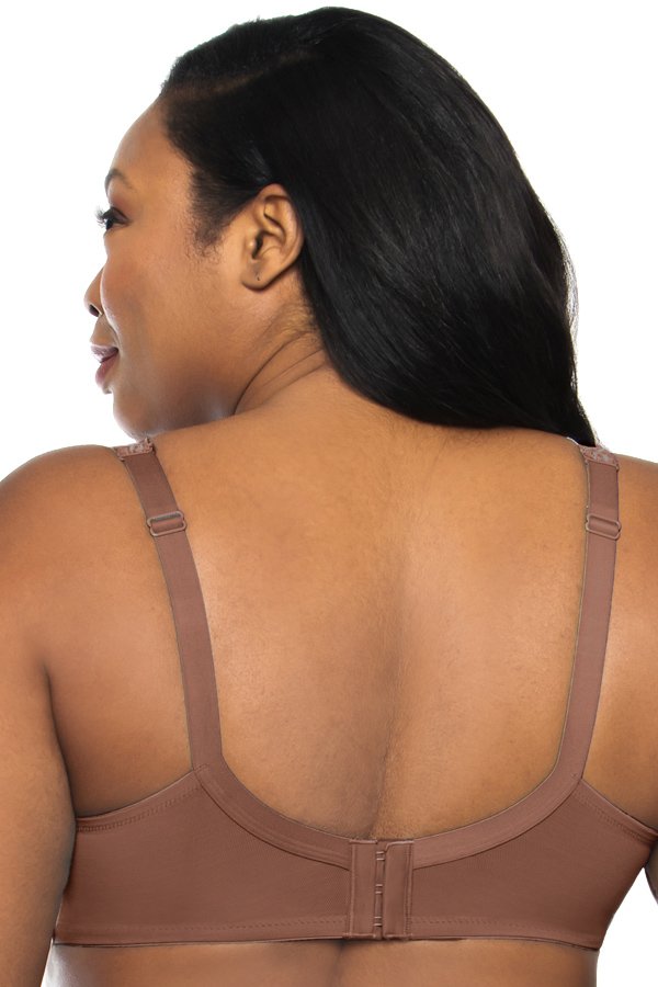 Curvy Couture Tulip Lace Push Up Bra - Chocolate - source image 37251