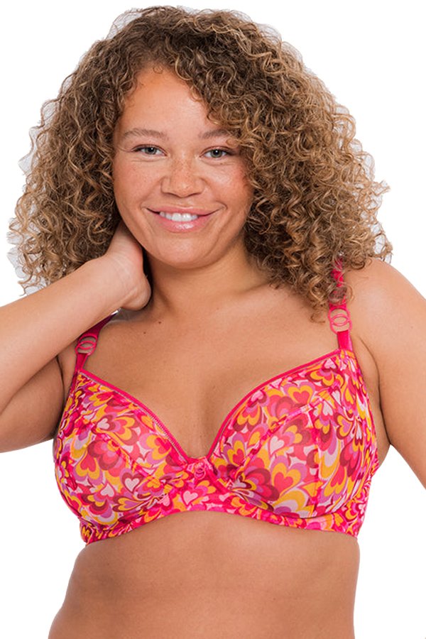 Curvy Kate Lifestyle Plunge Bra - Pink Hearts - source image 58501