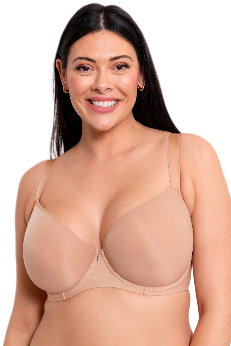 Curvy Kate Smoothie Spacer Plunge T-Shirt - Latte - source image 57609