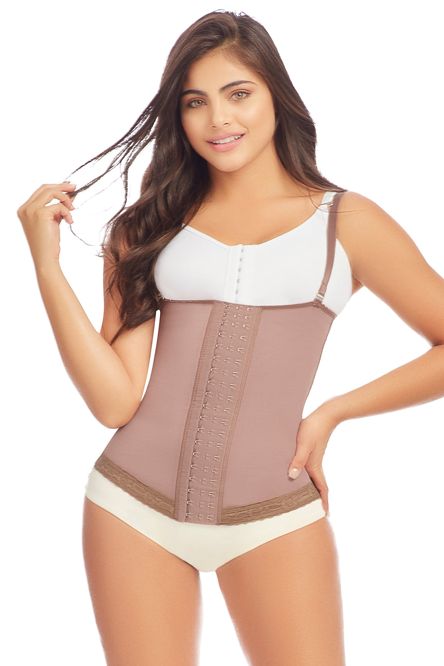 Delie by Fajas D'Prada Under Bust Strapless Corset Waist Trainer - Cocoa - source image 37632