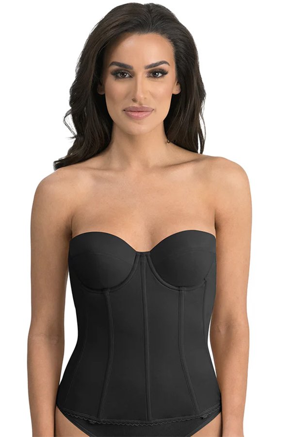 Dominique Brianna Low Black Strapless Longline Bra