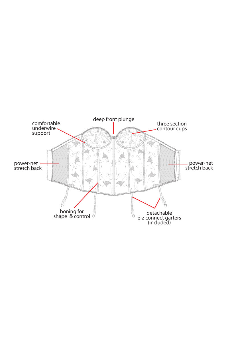 Dominique Embroidered Lace Torsolette