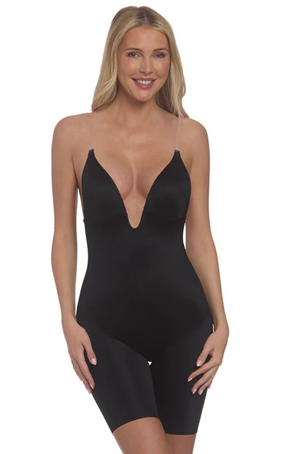 Dominique Unity Low Black Thigh Shaper Bodysuit